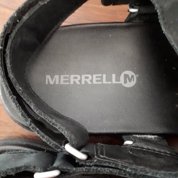Black leather Thongs in size 7 by Merrell - Picture 3 of 6